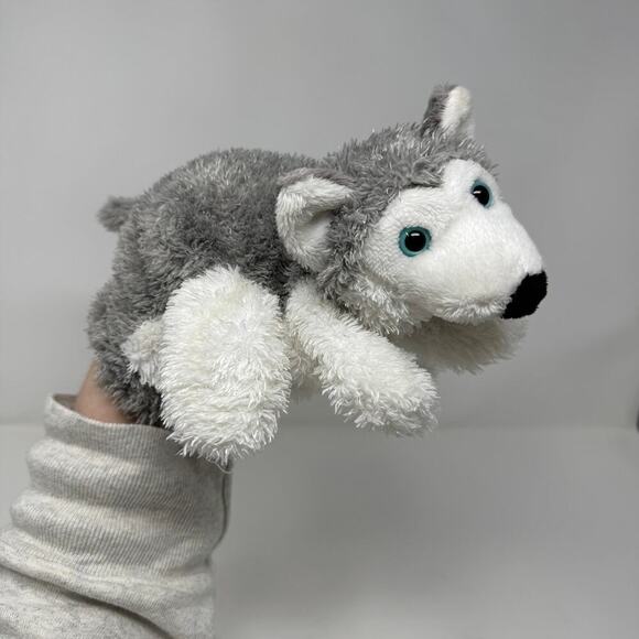 Caltoy Gray White Husky Wolf Dog Glove Hand Puppet Plush Toy Preschool Teacher - Picture 11 of 12